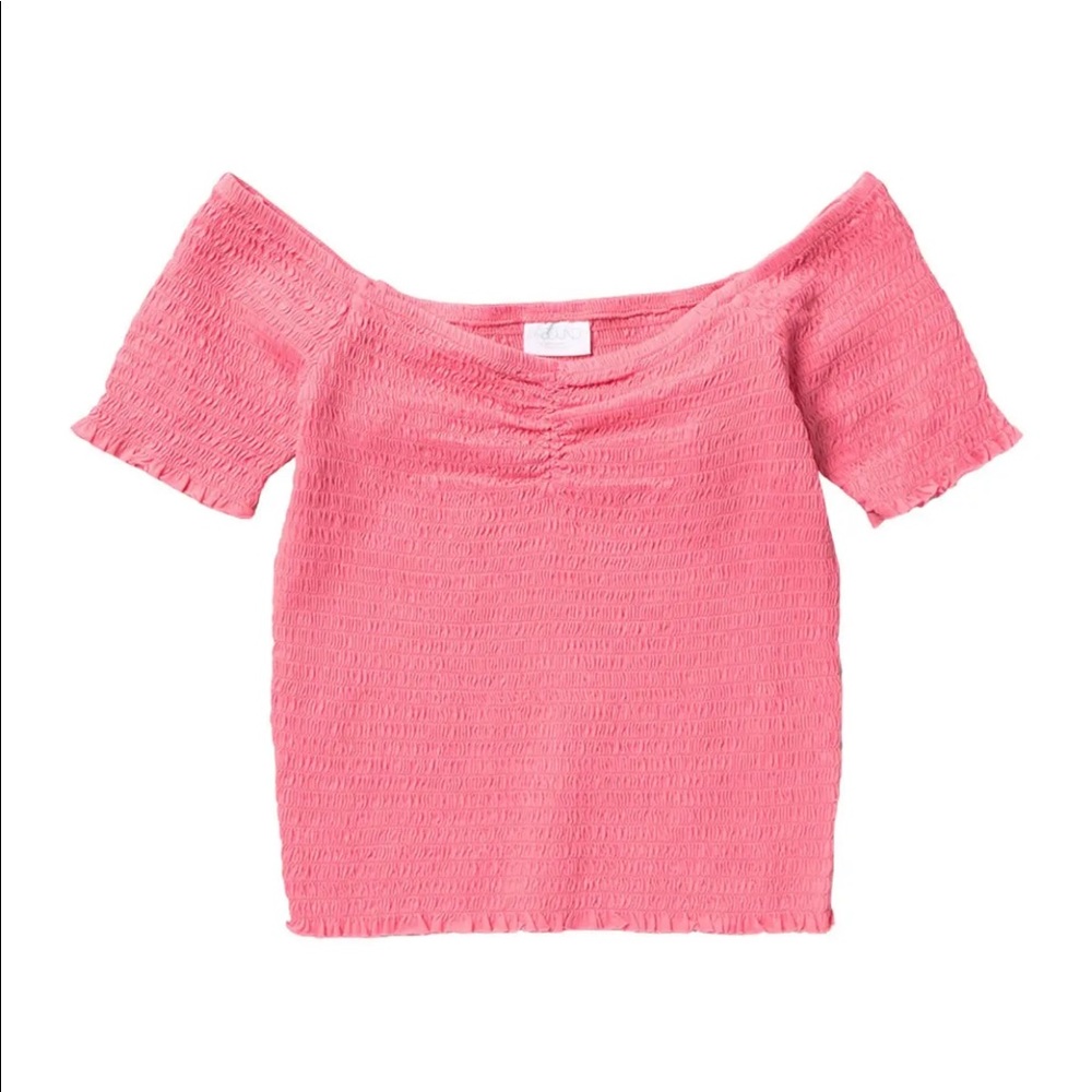 Abound Smocked Off Shoulder Crop Top Large NWOT